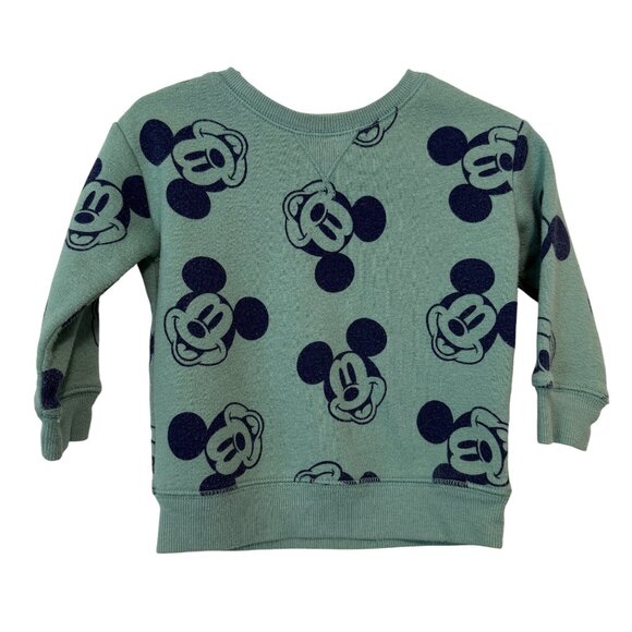 Disney Jumping Beans Baby Bean Mickey Mouse Sweatshirt 12M Green & Navy Unisex - Picture 1 of 5